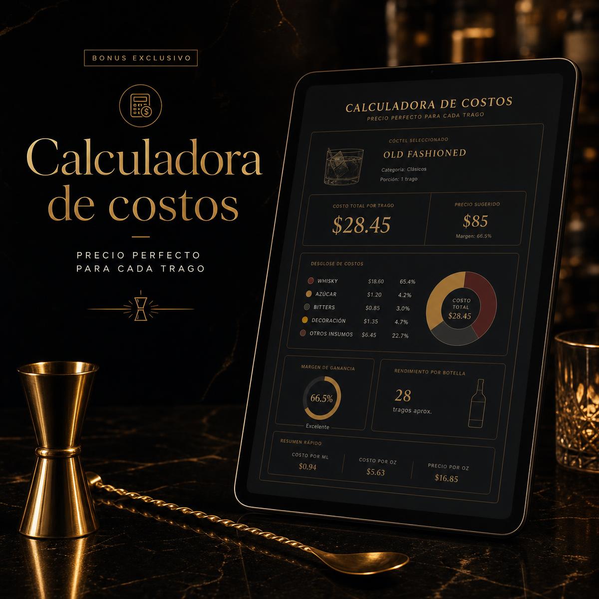 Mockup del bono Calculadora de costos